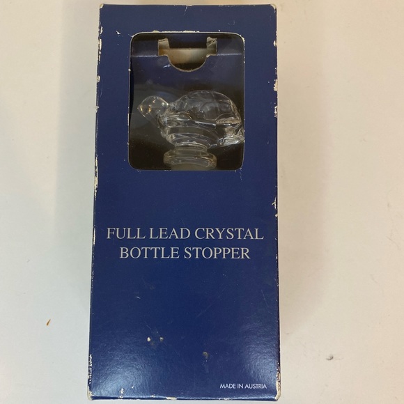 Towle Lead Crystal Turtle Wine Liquor Bottle Topper Stopper Austria Glass - Picture 2 of 7